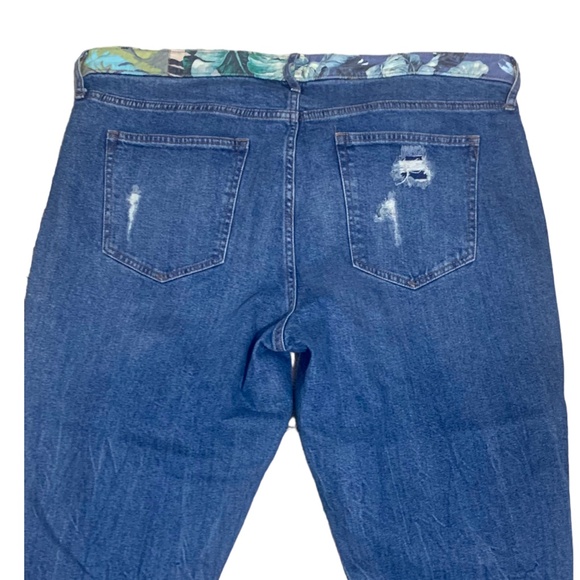 Gap best‎ girlfriend slouchy patchwork distressed jeans raw hem sz34 - Picture 5 of 6